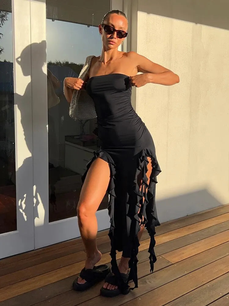 Debs Elegant Ruffles Maxi Dress