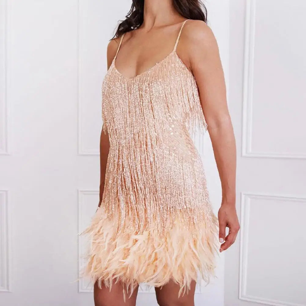 Debs Elegant Sequin Tassel Dress