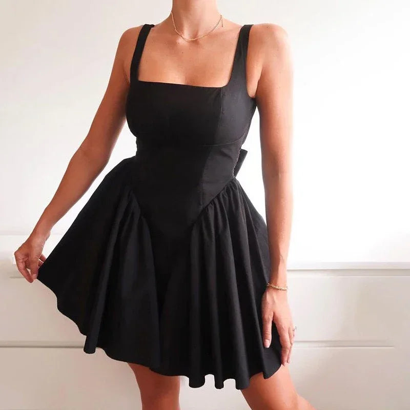 Debs Cute Mini Unique Bow Dress