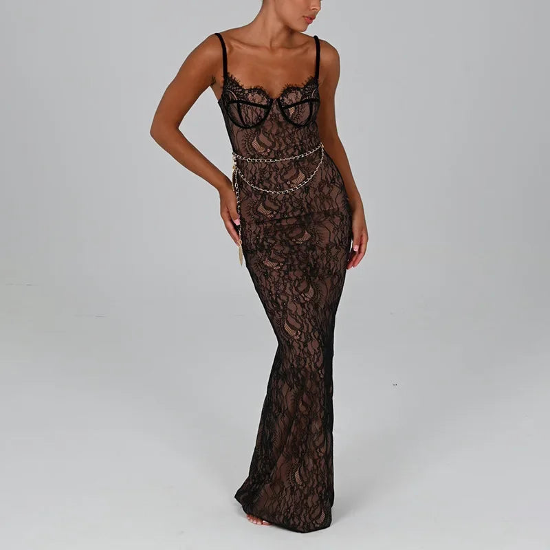 Debs Elegant Lace Maxi Dress