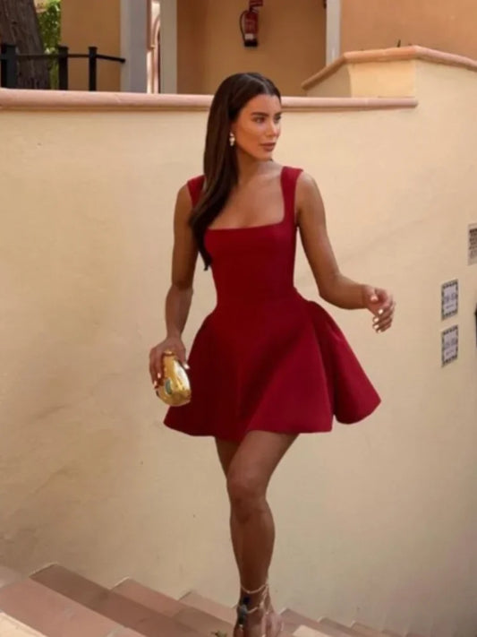 Debs Unique Square Neck Mini Dresses