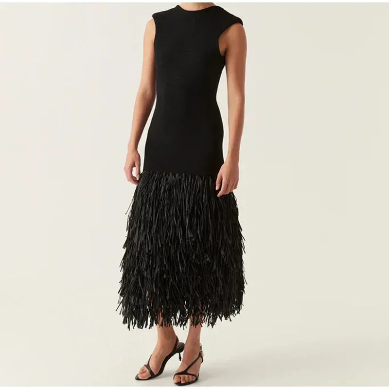 Debs Tassels Knit Midi Dress