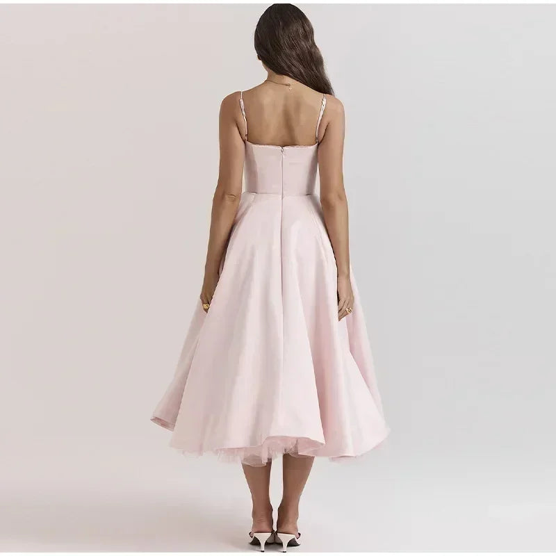 Debs Double Layer Mesh Vintage Midi Dress