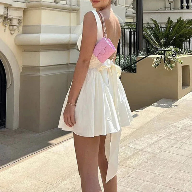 Debs Cute Mini Unique Bow Dress