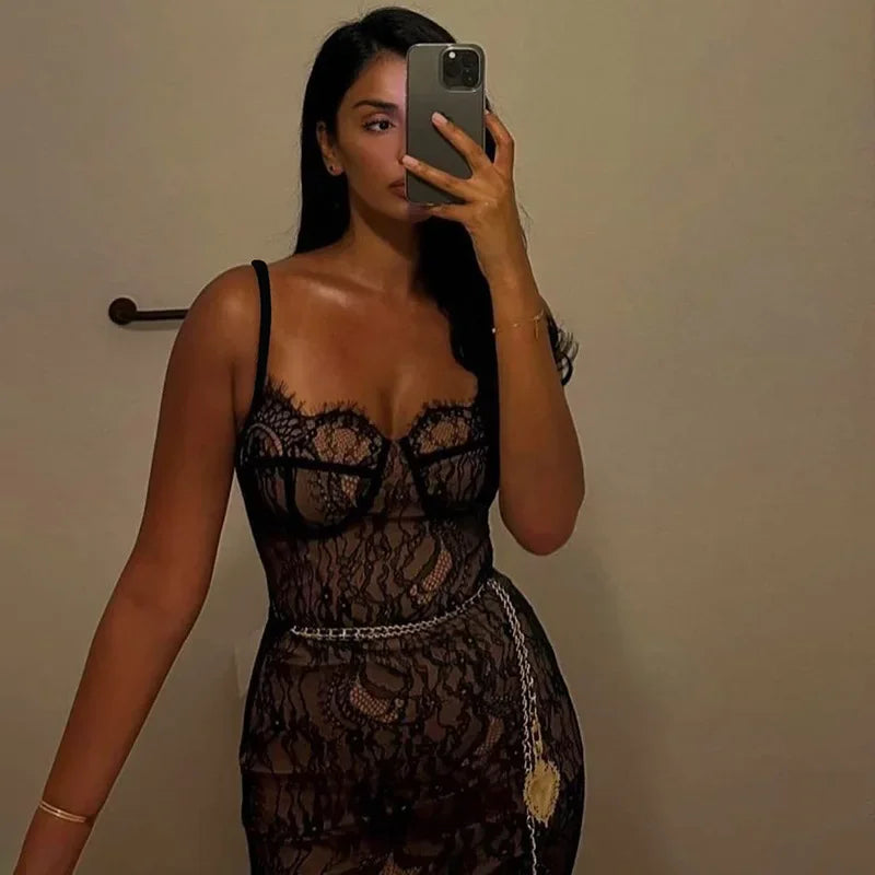 Debs Elegant Lace Maxi Dress