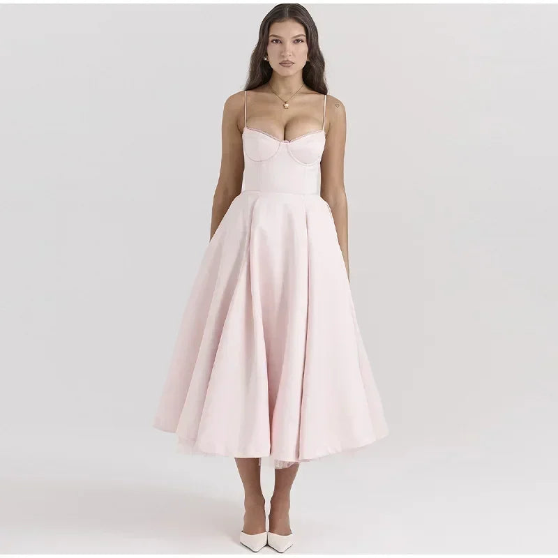 Debs Double Layer Mesh Vintage Midi Dress