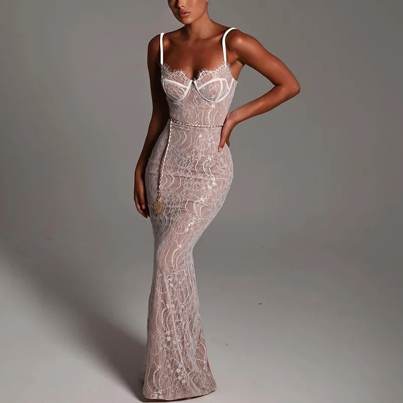 Debs Elegant Lace Maxi Dress