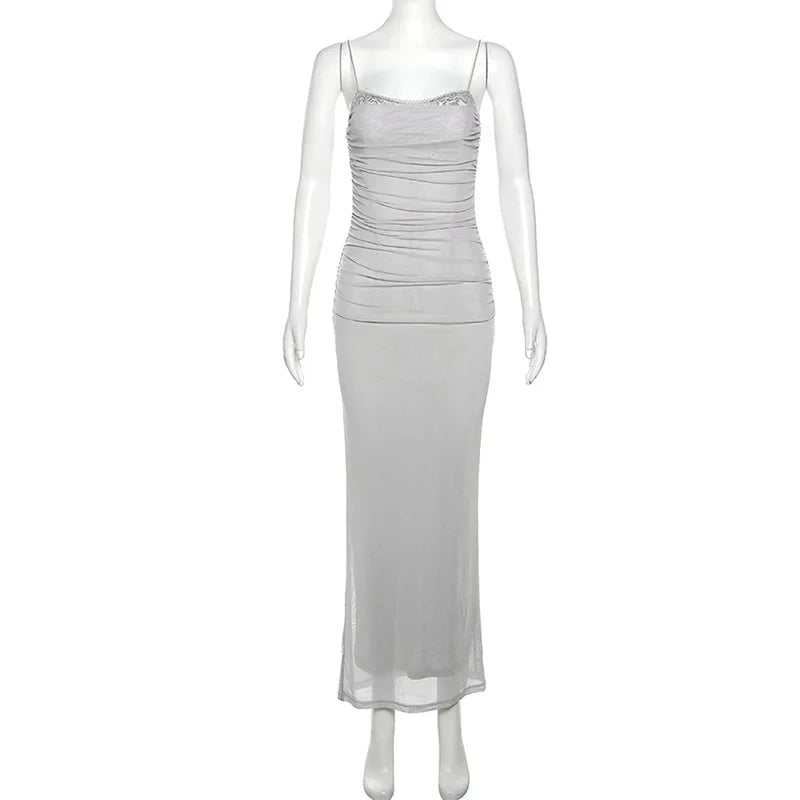 Debs Elegant Lace Slip Backless Long Dress