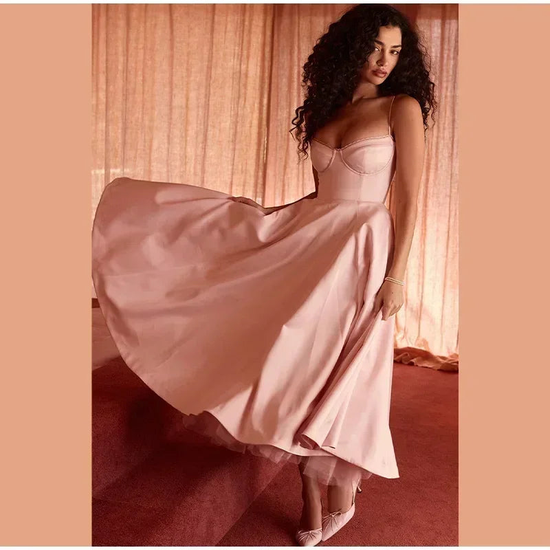 Debs Double Layer Mesh Vintage Midi Dress