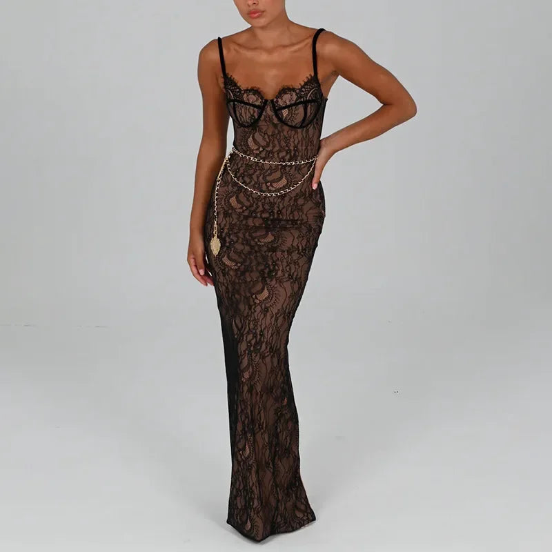 Debs Elegant Lace Maxi Dress