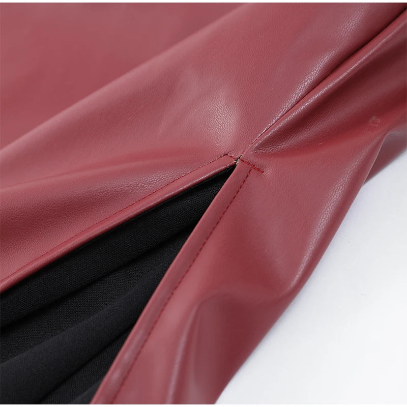 Debs Sexy Pu Leather Strapless Dress