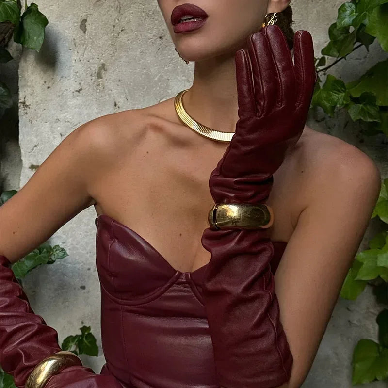 Debs Sexy Pu Leather Strapless Dress