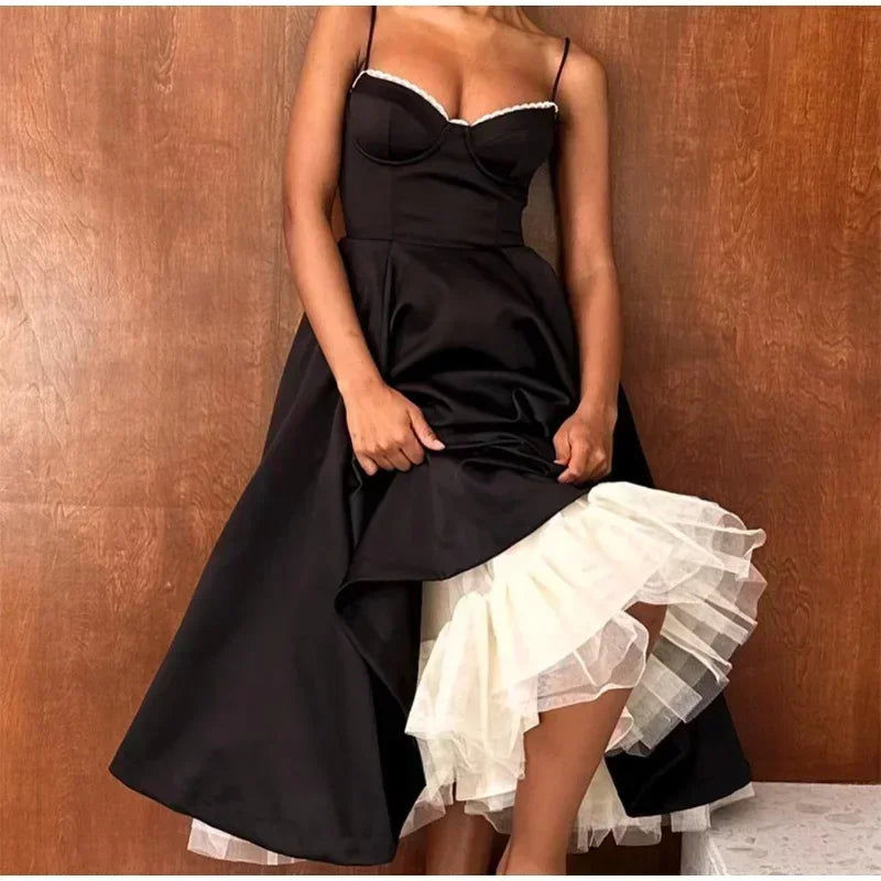 Debs Double Layer Mesh Vintage Midi Dress