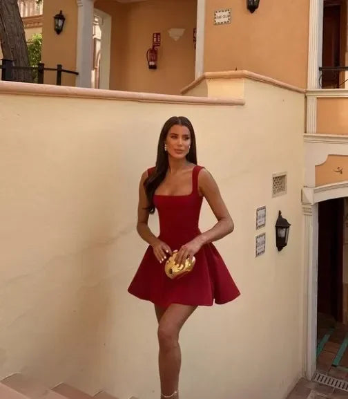 Debs Unique Square Neck Mini Dresses