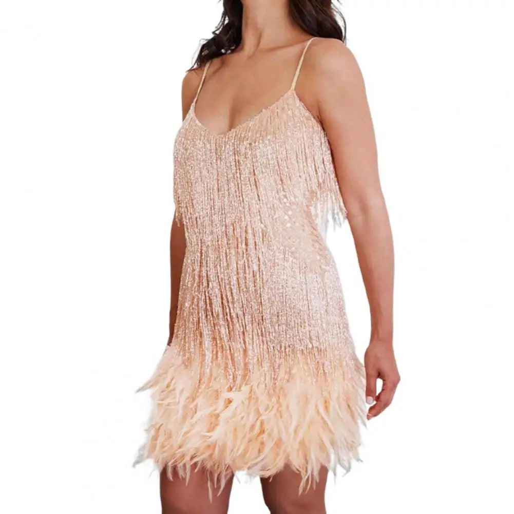 Debs Elegant Sequin Tassel Dress