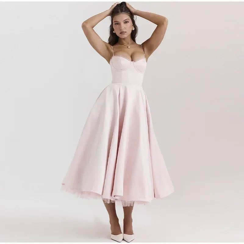 Debs Double Layer Mesh Vintage Midi Dress
