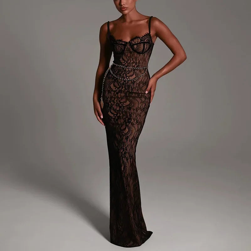 Debs Elegant Lace Maxi Dress