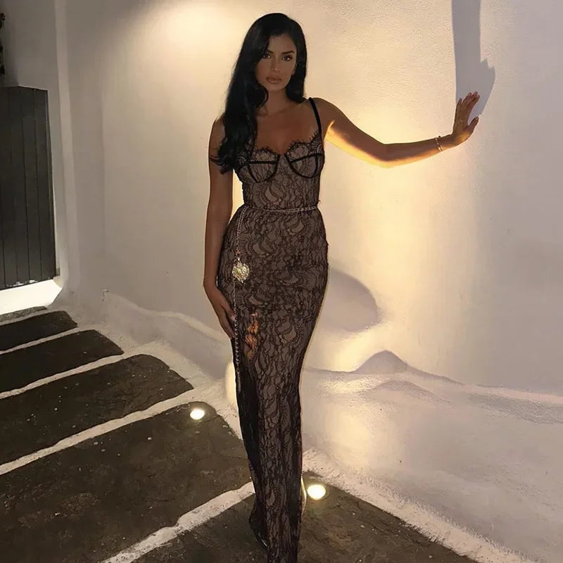 Debs Elegant Lace Maxi Dress