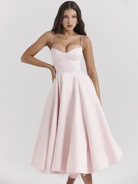 Debs Double Layer Mesh Vintage Midi Dress