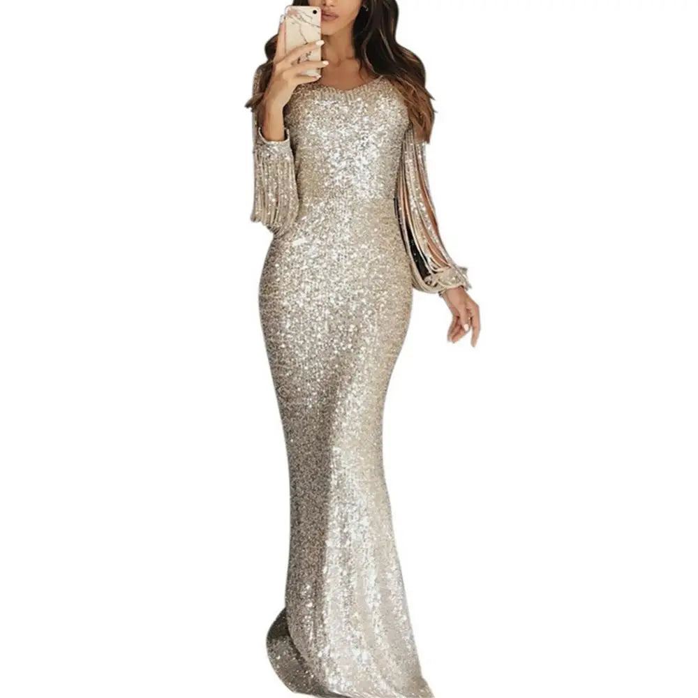 Debs Elegant Ladies Sleeve Sequined Dress