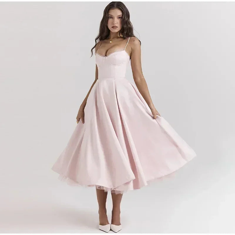 Debs Double Layer Mesh Vintage Midi Dress