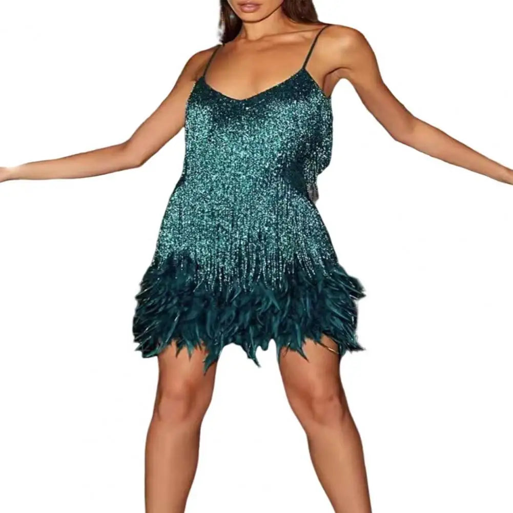 Debs Elegant Sequin Tassel Dress
