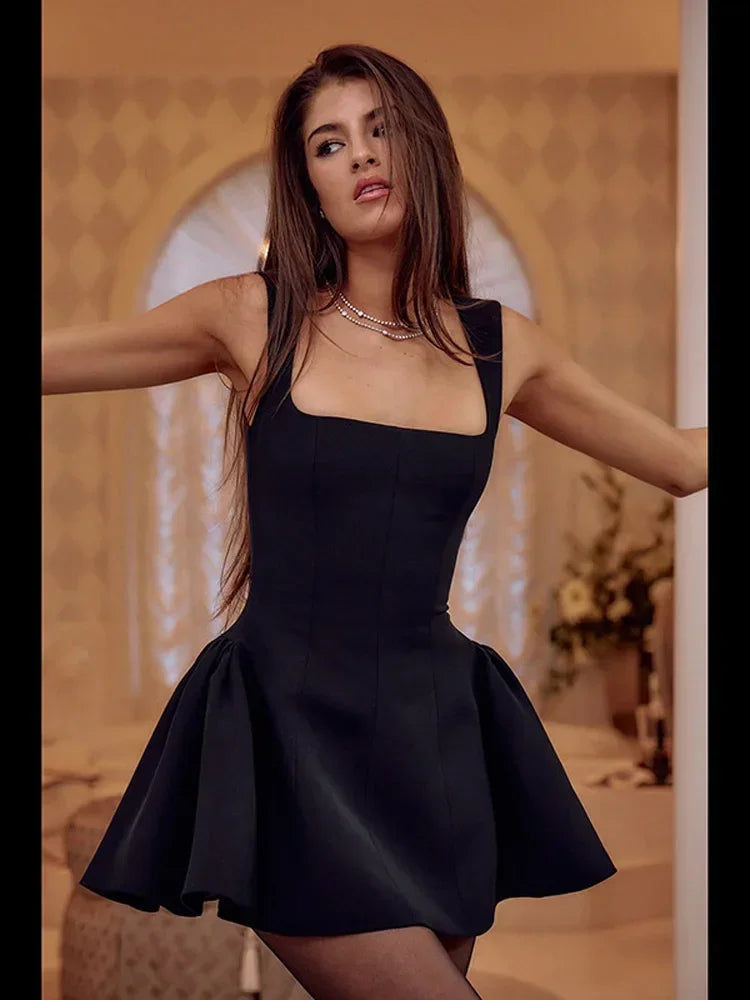 Debs Unique Square Neck Mini Dresses