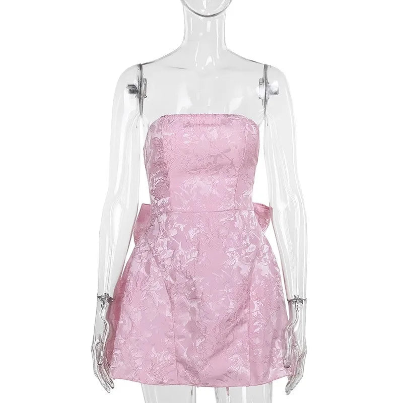 Debs Unique Bustier Bow Mini Dress