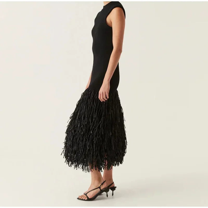 Debs Tassels Knit Midi Dress