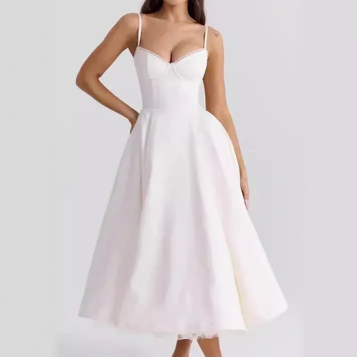 Debs Double Layer Mesh Vintage Midi Dress