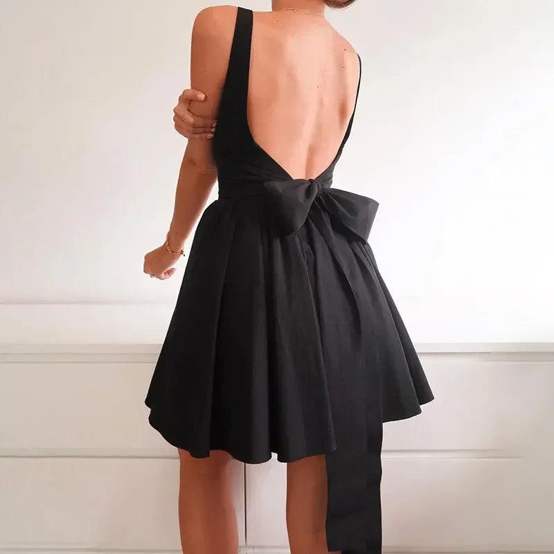 Debs Cute Mini Unique Bow Dress