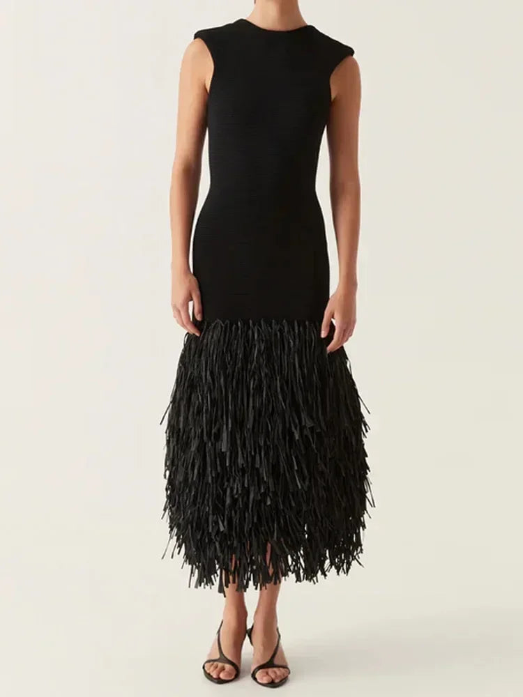 Debs Tassels Knit Midi Dress