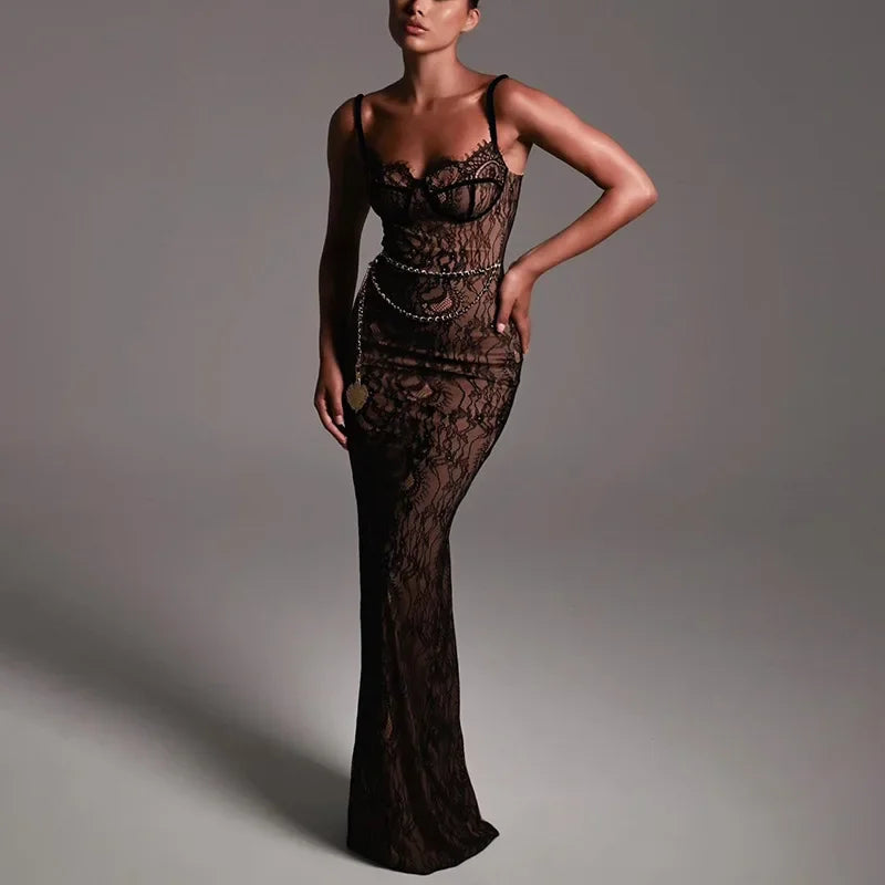 Debs Elegant Lace Maxi Dress