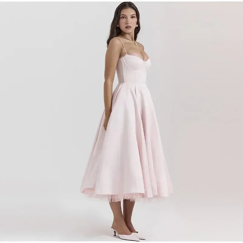 Debs Double Layer Mesh Vintage Midi Dress