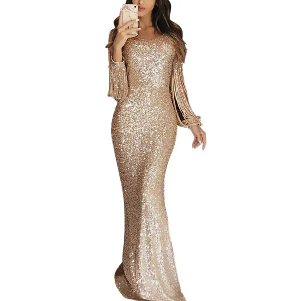 Debs Elegant Ladies Sleeve Sequined Dress