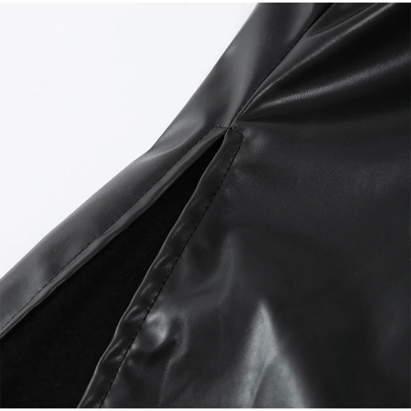 Debs Sexy Pu Leather Strapless Dress