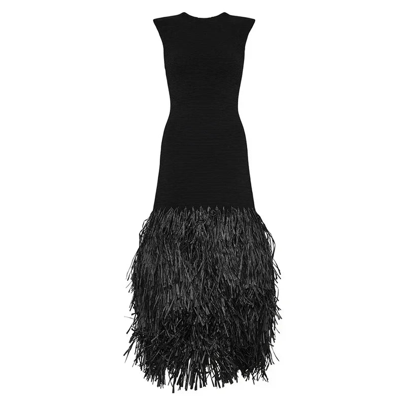 Debs Tassels Knit Midi Dress
