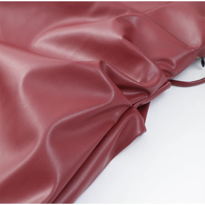 Debs Sexy Pu Leather Strapless Dress