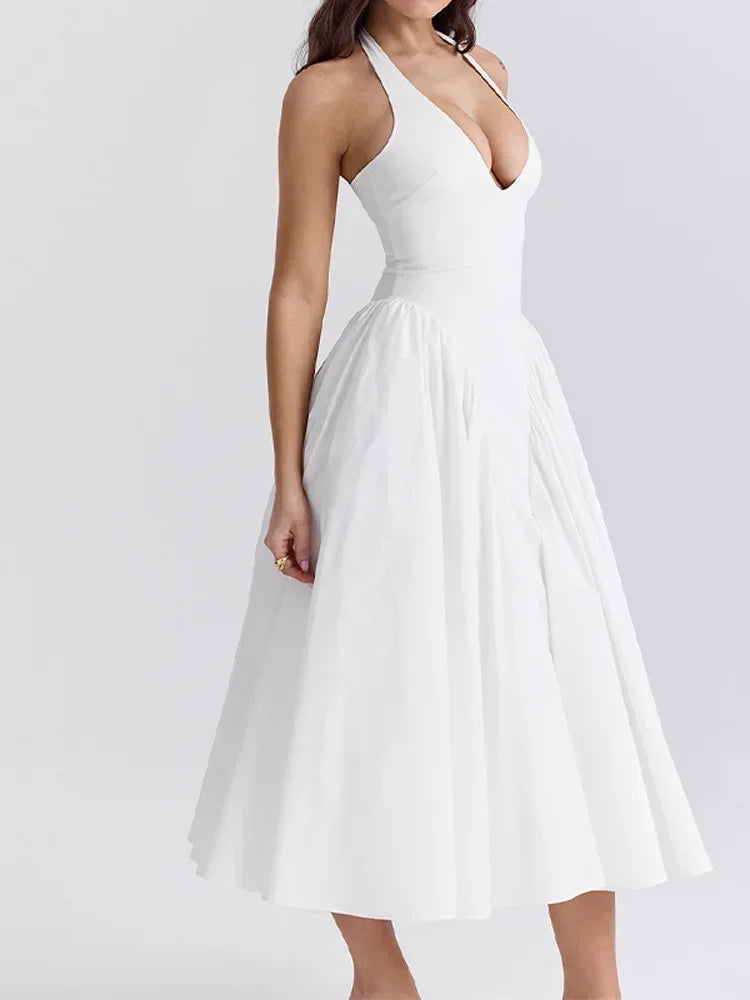 Debs Vintage Monroe Pleated High Waist Maxi Dress