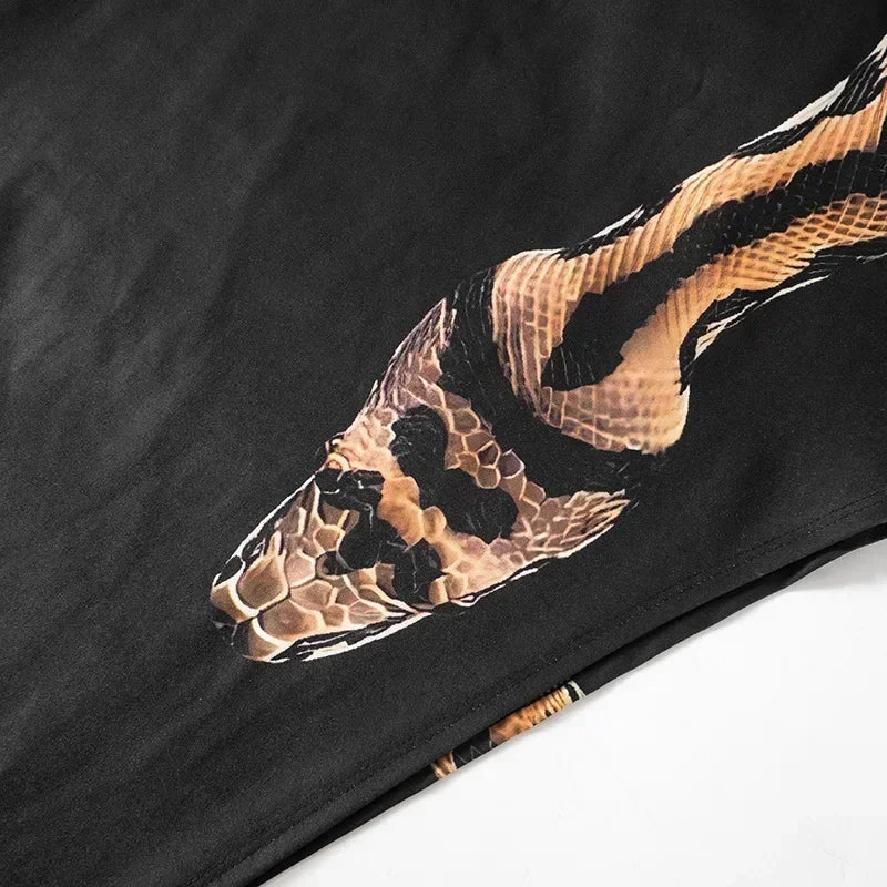Debs Elegant Cut Out Snake Print Long Dress