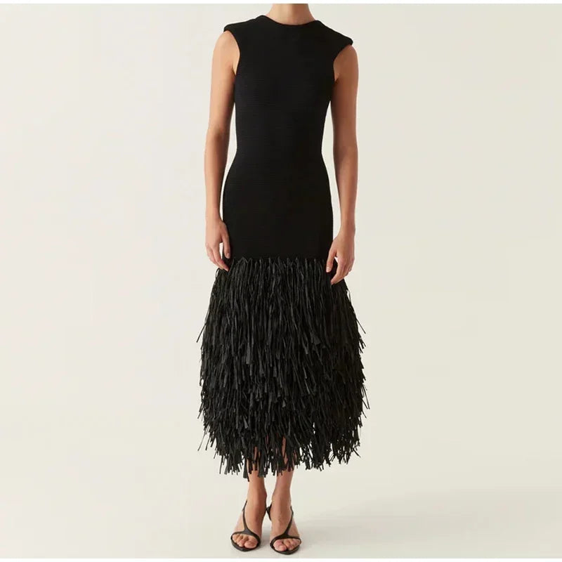 Debs Tassels Knit Midi Dress