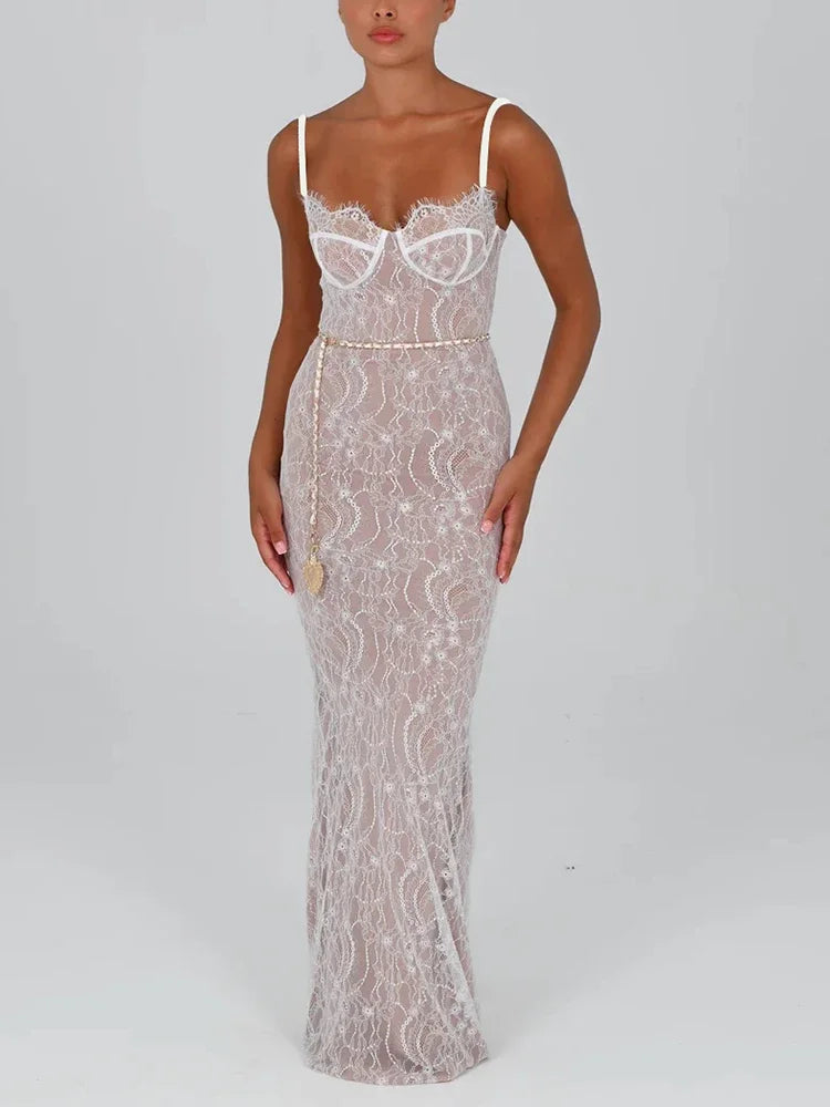 Debs Elegant Lace Maxi Dress