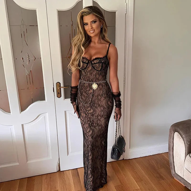 Debs Elegant Lace Maxi Dress