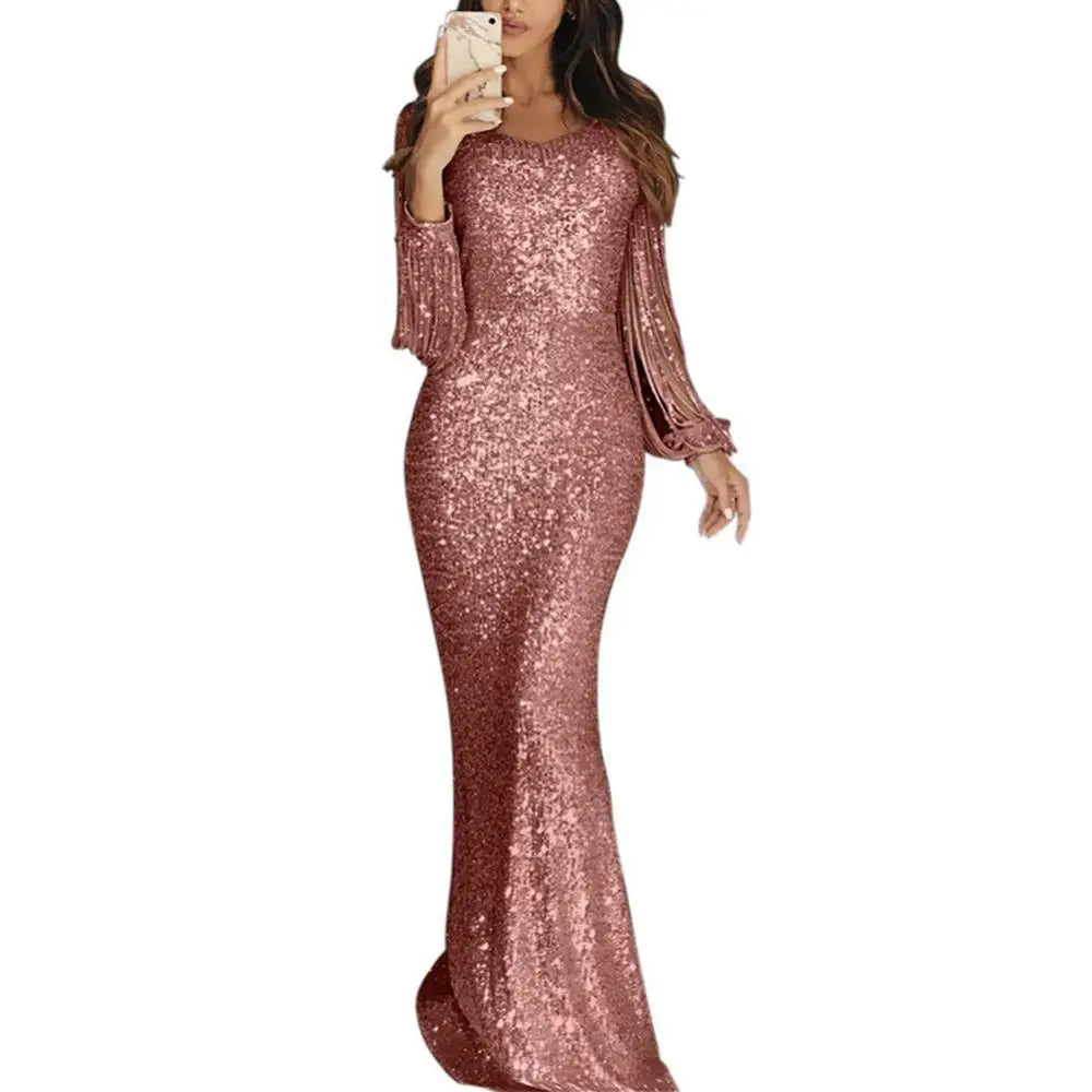 Debs Elegant Ladies Sleeve Sequined Dress
