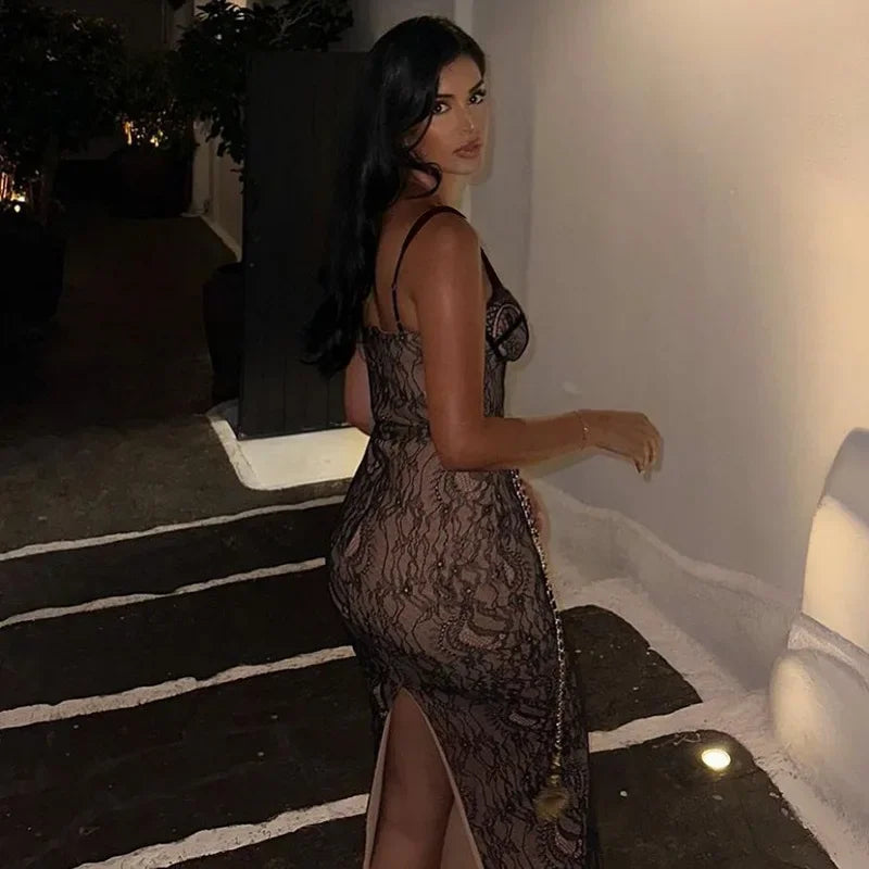 Debs Elegant Lace Maxi Dress